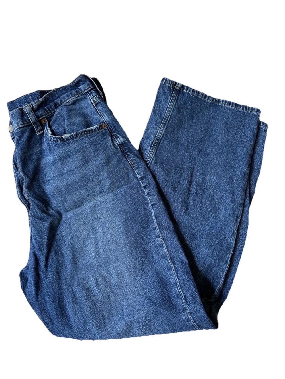 Gap Women's Blue Loose High Rise Denim Jeans Size 32/ 14S - Picture 3 of 9
